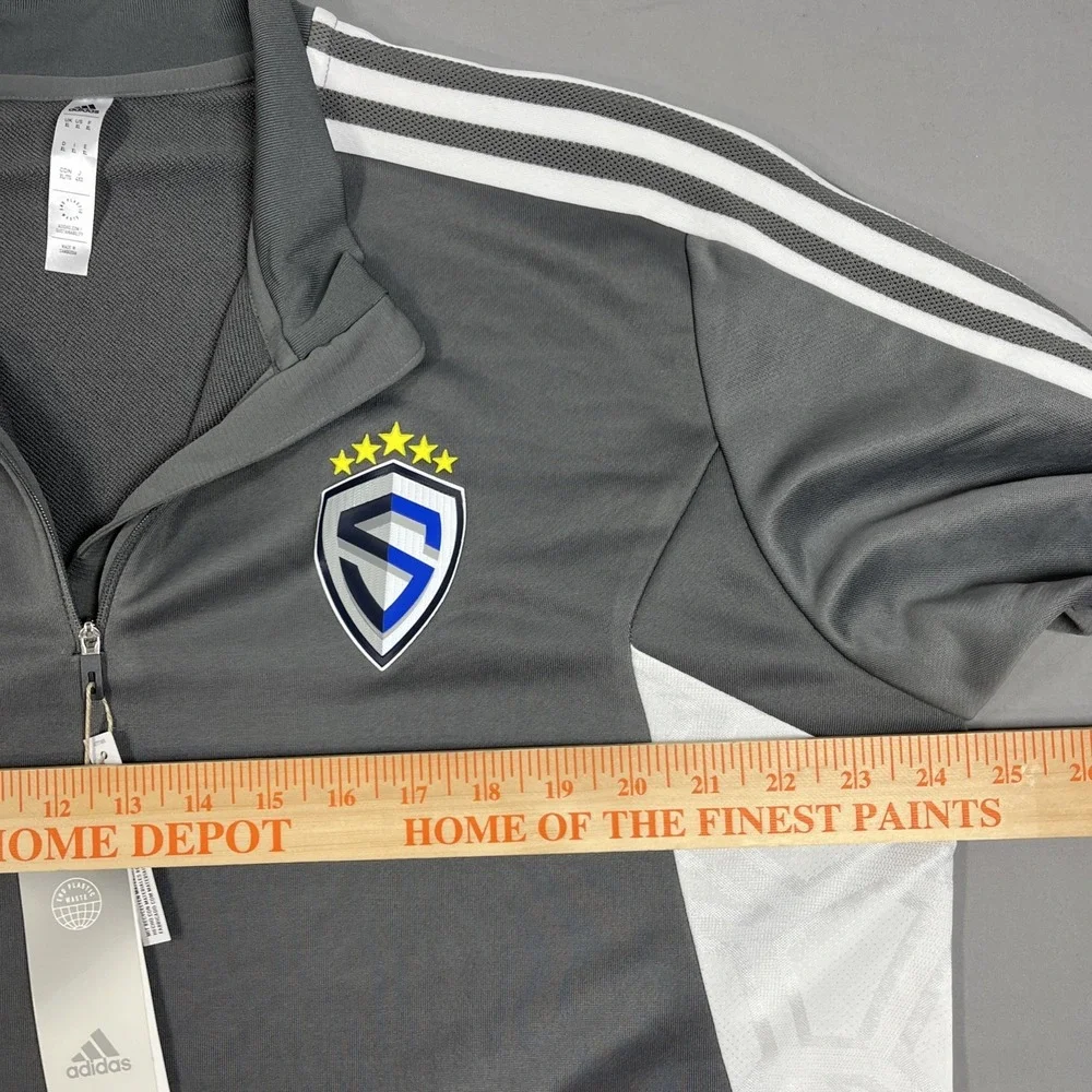 Sting Adidas Mens 1/4 Zip Condivo 22 Soccer Training Track Pullover Gray XL